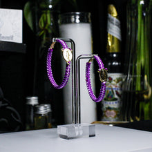 Load image into Gallery viewer, Purple and Lilac Satin Cord Braided Hoop Earrings
