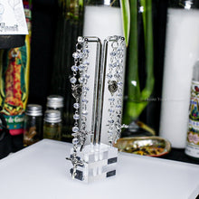 Load image into Gallery viewer, Clear/Silver Rosary Inspired Earrings - Double Layered