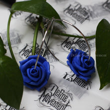 Load image into Gallery viewer, Rose Hoops - Royal Blue Rose