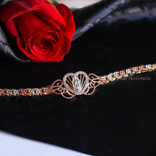 Load image into Gallery viewer, Gold Bracelet - Tri-Color Heart Bracelet Virgen De Guadalupe - 8"