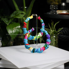 Load image into Gallery viewer, Fabric Wrapped Hoops - Aloha - Aqua
