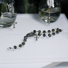 Load image into Gallery viewer, Charcoal/Silver Rosary Inspired Bracelet
