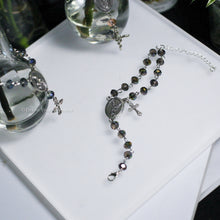 Load image into Gallery viewer, Charcoal/Silver Rosary Inspired Bracelet
