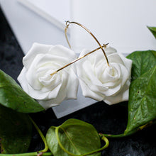 Load image into Gallery viewer, Rose Hoops - White Rose
