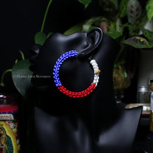 Load image into Gallery viewer, “Homeland Hoops&quot; Satin Cord Braided Hoop Earrings - Philippines ￼
