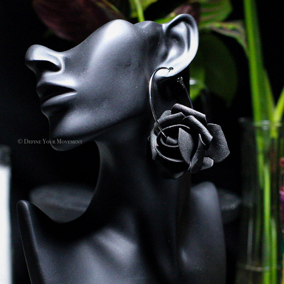 Rose Hoops - Black Rose