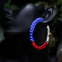 Load image into Gallery viewer, “Homeland Hoops&quot; Satin Cord Braided Hoop Earrings - Philippines ￼
