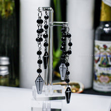 Load image into Gallery viewer, Coffin Rosary Inspired Earrings - Double Layered
