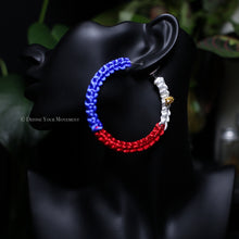 Load image into Gallery viewer, “Homeland Hoops&quot; Satin Cord Braided Hoop Earrings - Philippines ￼
