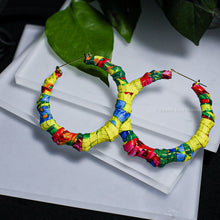 Load image into Gallery viewer, Fabric Wrapped Hoops - Resilient - Yellow
