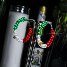 Load image into Gallery viewer, &quot;Homeland Hoops&quot; Satin Cord Braided Hoop Earrings - Mexico
