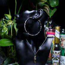 Load image into Gallery viewer, Black Bandana Hoop Earrings - Thin
