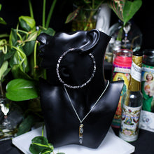 Load image into Gallery viewer, Black Bandana Hoop Earrings - Thin
