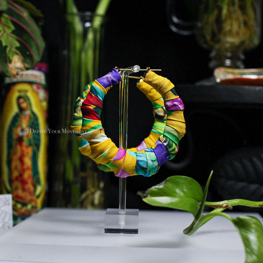 Fabric Wrapped Hoops - Tropical - Chunky