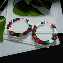 Load image into Gallery viewer, Fabric Wrapped Hoops - Petal Pop Floral
