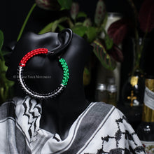 Load image into Gallery viewer, &quot;Hoops for Palestine&quot; Satin Cord Braided Hoop Earrings
