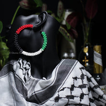 Load image into Gallery viewer, &quot;Hoops for Palestine&quot; Satin Cord Braided Hoop Earrings
