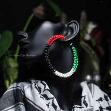 Load image into Gallery viewer, &quot;Hoops for Palestine&quot; Satin Cord Braided Hoop Earrings
