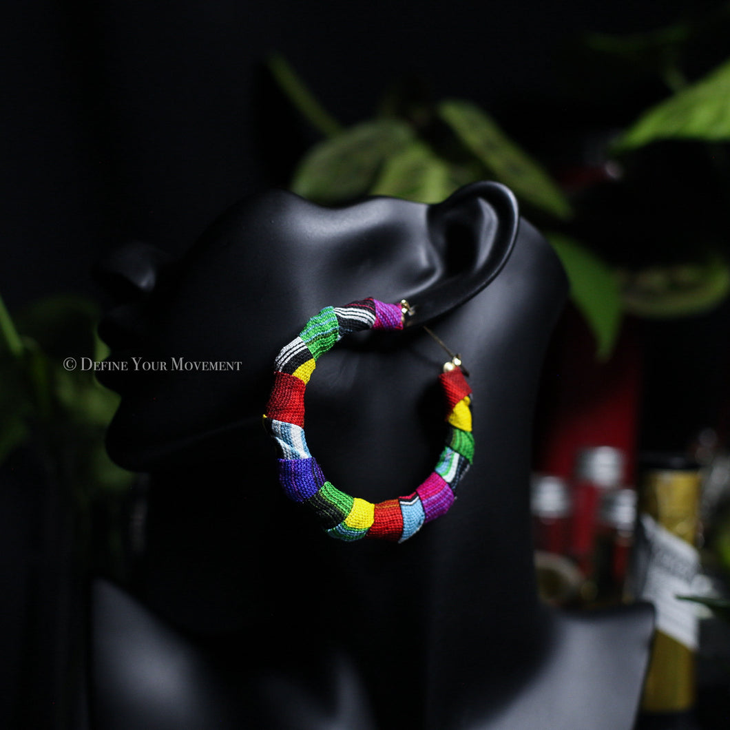 Fabric Wrapped Hoops - Serape 001