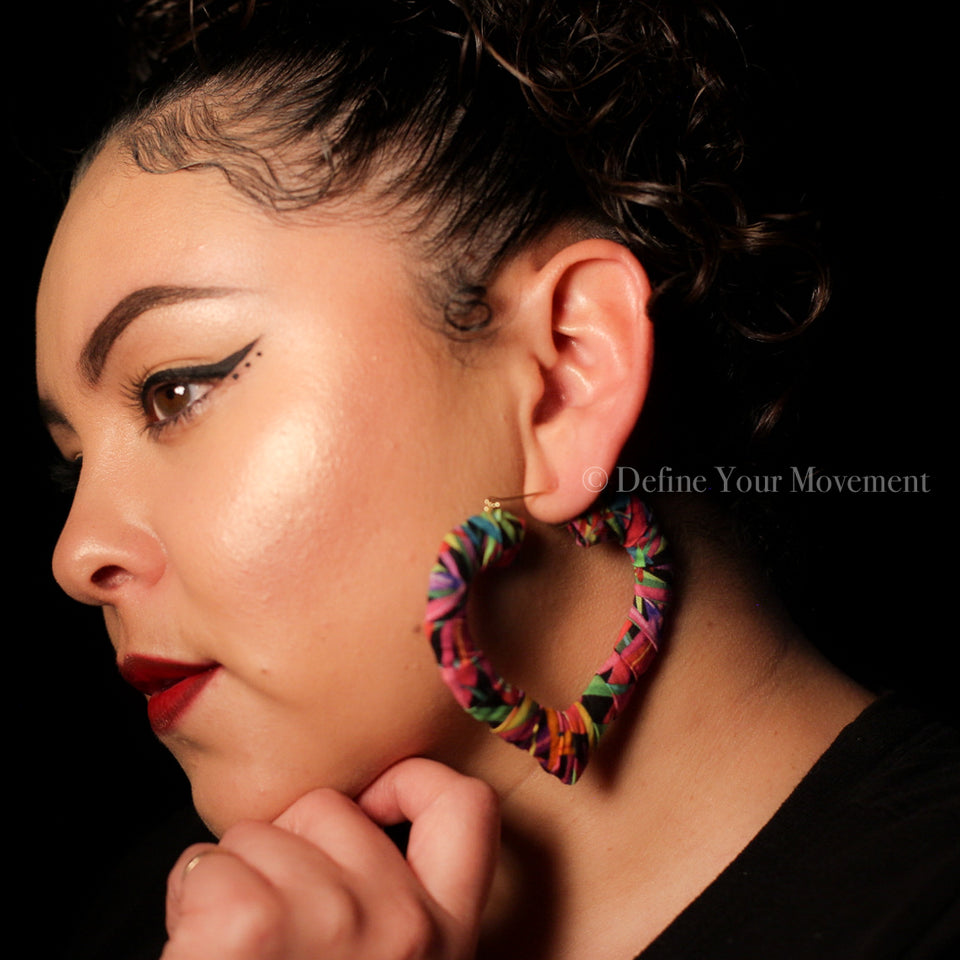 www.Nuroco.com - Colorful Dangle Drop Bohemian Cotton Cloth Statement  Earring