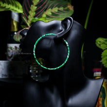 Load image into Gallery viewer, Transform your look with our Kelly Green Bandana Hoop Earrings! Featuring vibrant fabric and a lightweight design, these earrings are sure to add a playful touch to any outfit. Comfortable for all-day wear, they&#39;ll quickly become your go-to accessory.
