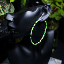 Load image into Gallery viewer, Transform your look with our Neon Green Bandana Hoop Earrings! Featuring vibrant fabric and a lightweight design, these earrings are sure to add a playful touch to any outfit. Comfortable for all-day wear, they&#39;ll quickly become your go-to accessory.
