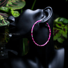 Load image into Gallery viewer, Transform your look with our Neon Pink Bandana Hoop Earrings! Featuring vibrant fabric and a lightweight design, these earrings are sure to add a playful touch to any outfit. Comfortable for all-day wear, they&#39;ll quickly become your go-to accessory.
