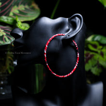 Load image into Gallery viewer, Transform your look with our Red Bandana Hoop Earrings! Featuring vibrant fabric and a lightweight design, these earrings are sure to add a playful touch to any outfit. Comfortable for all-day wear, they&#39;ll quickly become your go-to accessory.
