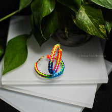 Load image into Gallery viewer, Neon Satin Cord Braided Wrapped Hoop Earrings
