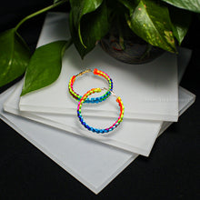 Load image into Gallery viewer, Neon Satin Cord Braided Wrapped Hoop Earrings
