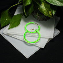 Load image into Gallery viewer, Neon Satin Cord Wrapped Hoop Earrings
