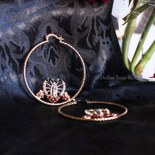 Load image into Gallery viewer, Gold Hoops - Tri Color Heart Virgen De Guadalupe Flower Hoop Earrings - 2 Inch
