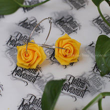 Load image into Gallery viewer, Rose Hoops - Yellow Rose
