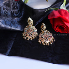 Load image into Gallery viewer, Gold Earrings - Tri-Color Chandelier Earrings - 3&quot;
