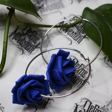 Load image into Gallery viewer, Rose Hoops - Royal Blue Rose
