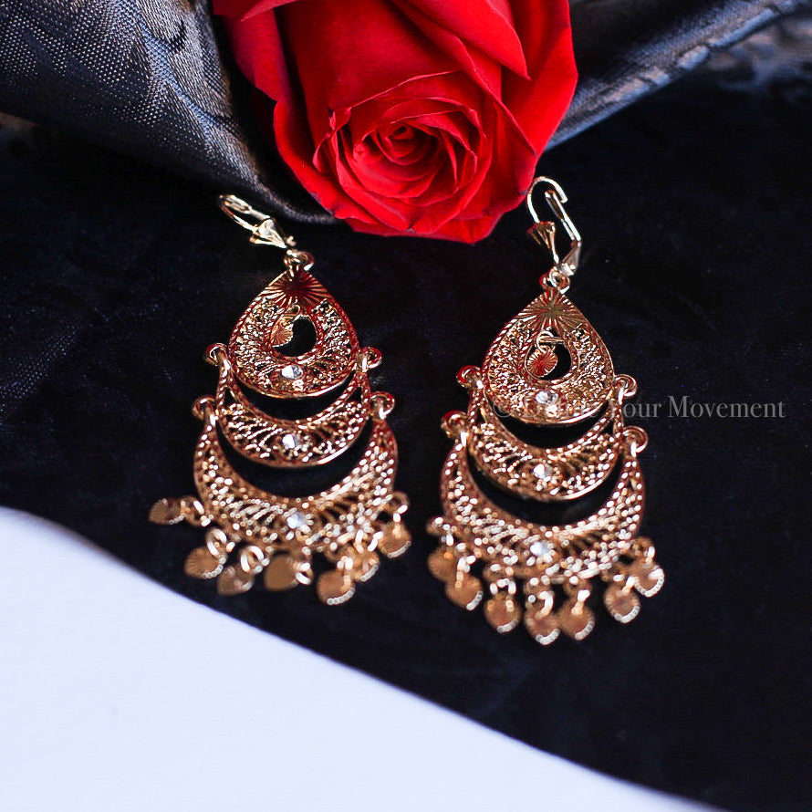 Gold Earrings - Chandelier Earrings - 3