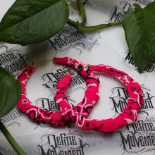 Load image into Gallery viewer, Neon Pink Bandana Hoop Earrings
