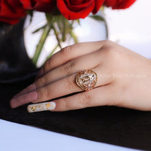 Load image into Gallery viewer, Gold Plated Tri-Color Floral Virgen De Guadalupe Ring - Size 7
