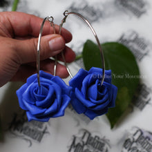 Load image into Gallery viewer, Rose Hoops - Royal Blue Rose
