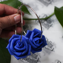 Load image into Gallery viewer, Rose Hoops - Royal Blue Rose
